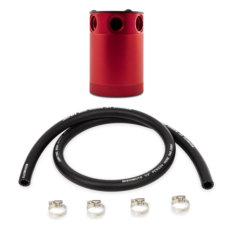 Mishimoto Mishimoto Compact Baffled Oil Catch Can 3-Port - Red