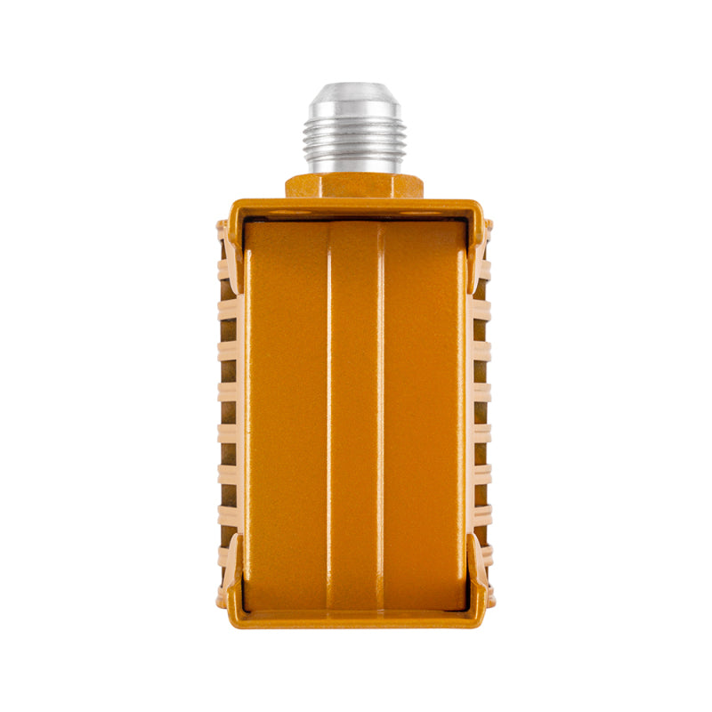 Gold anodized finish and -8AN fitting detail