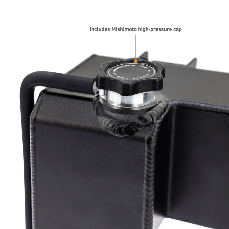 Black Mishimoto expansion tank for Toyota Land Cruiser LC250 T24A-FTS 2.4L Turbo