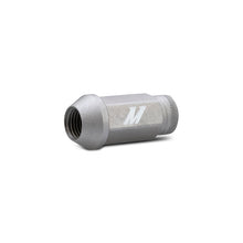 Load image into Gallery viewer, Close-up of Mishimoto silver lug nut showing M logo