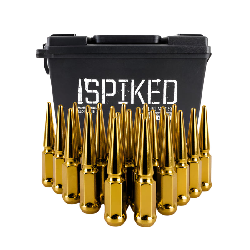 Mishimoto Mishimoto Mishimoto Steel Spiked Lug Nuts M14 x 1.5 24pc Set Gold