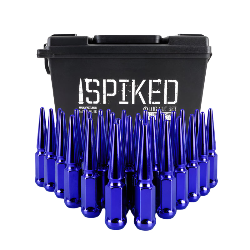 Mishimoto Mishimoto Mishimoto Steel Spiked Lug Nuts M14 x 1.5 32pc Set Blue