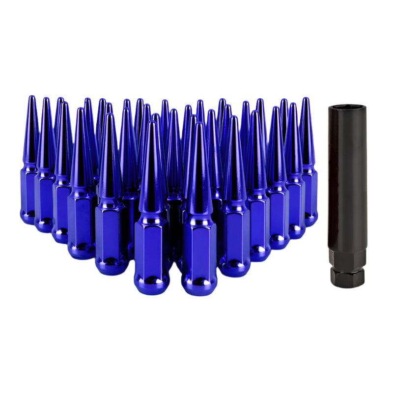Mishimoto Mishimoto Mishimoto Steel Spiked Lug Nuts M14 x 1.5 32pc Set Blue