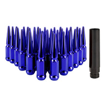 Load image into Gallery viewer, Mishimoto Mishimoto Mishimoto Steel Spiked Lug Nuts M14 x 1.5 32pc Set Blue