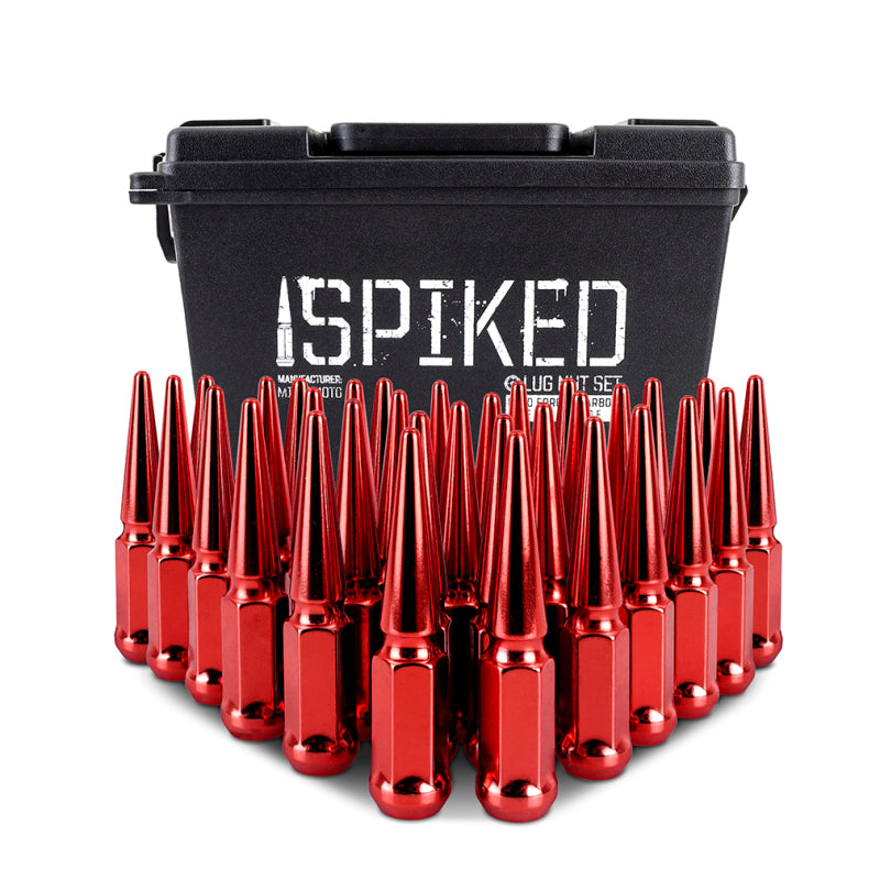 Mishimoto Mishimoto Mishimoto Steel Spiked Lug Nuts M14 x 1.5 32pc Set Red