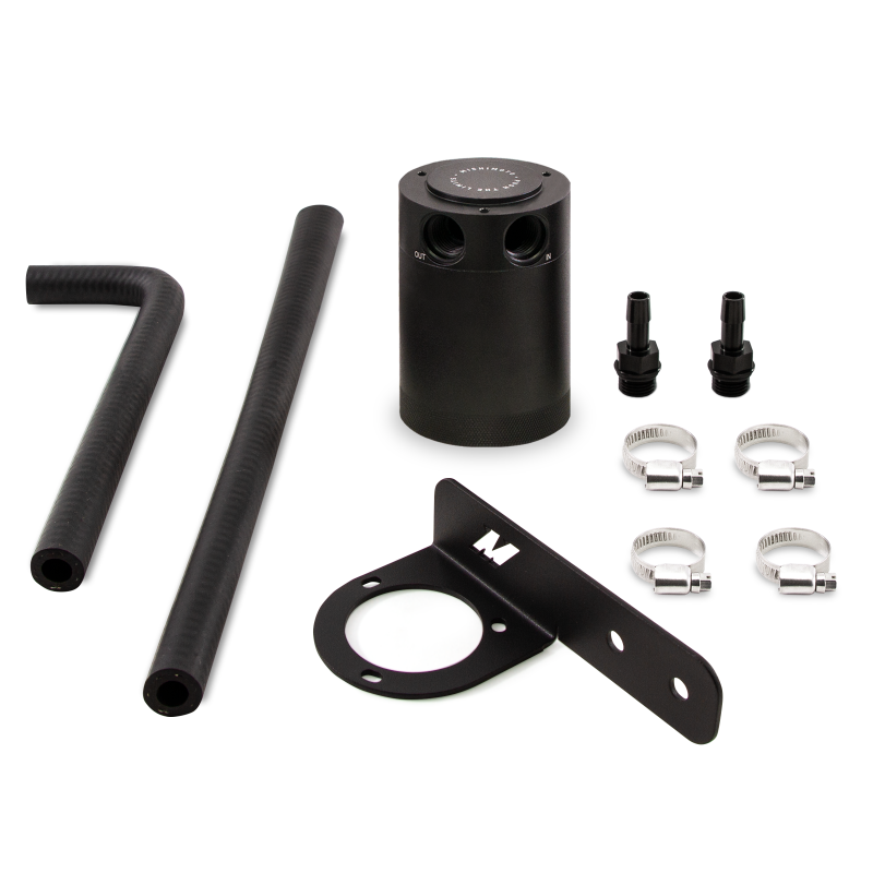 Mishimoto 2016+ Honda Civic 1.5L Turbo Baffled Oil Catch Can Kit - Black (PCV Side) - Mishimoto MMBCC-CIV-16PBE