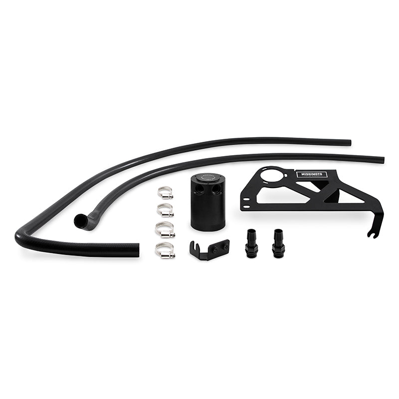 Mishimoto 12-18 Jeep Wrangler JK Baffled Oil Catch Can Kit - Black - Mishimoto MMBCC-WR6-12PBE2