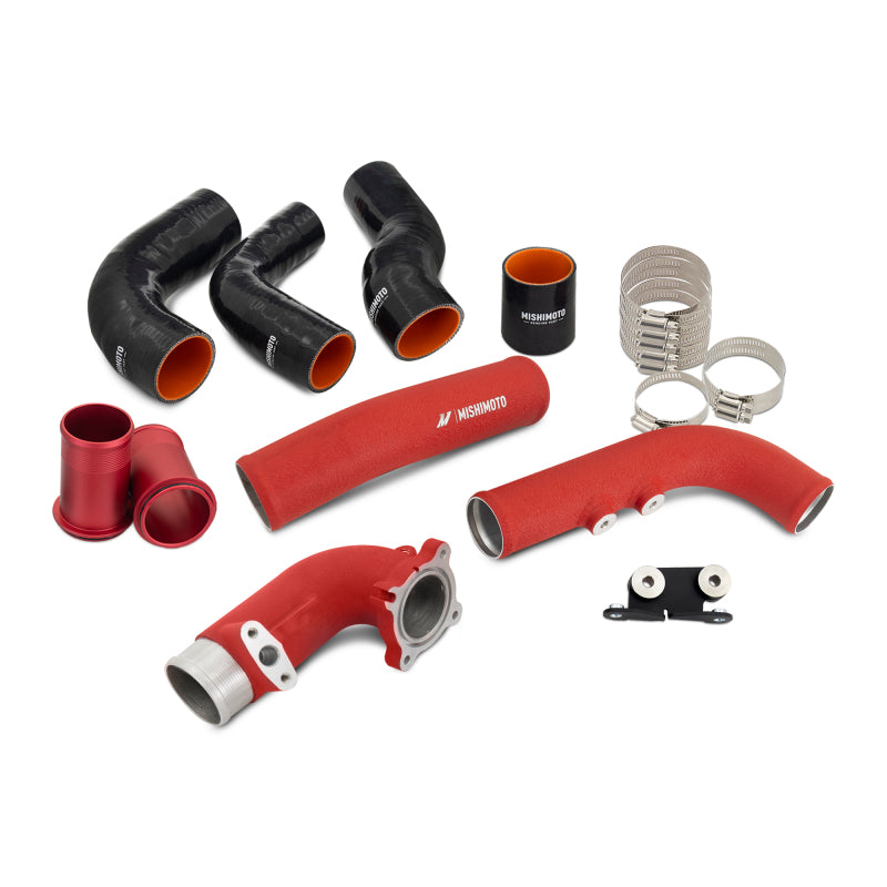 Mishimoto MMINT-GRC-23KSLRD Performance Intercooler Kit 2023 2024 2025 Toyota GR Corolla G16E-GTS Silver Intercooler Red Pipe