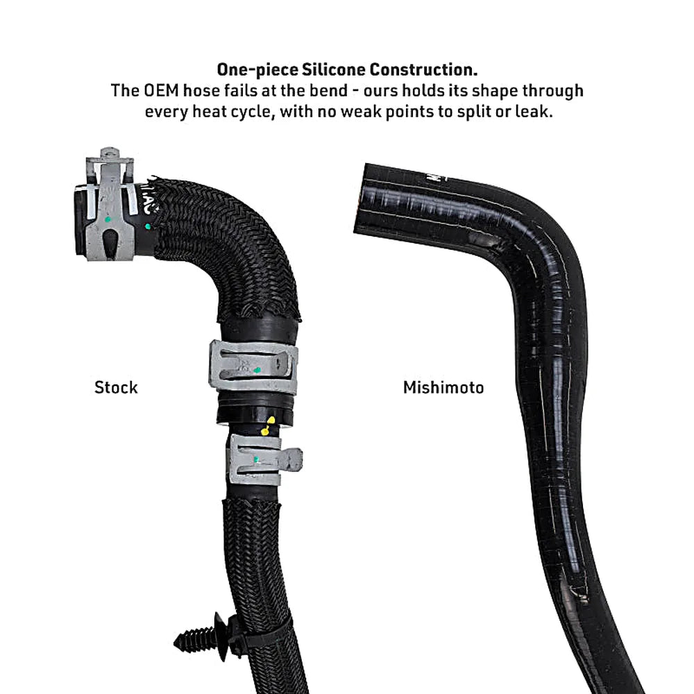 End view of Mishimoto MMHOSE-392-21OC oil cooler hose for Jeep Rubicon 392