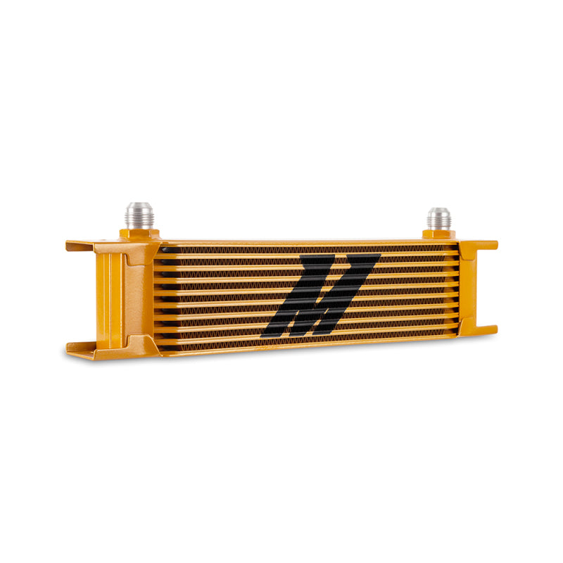 Mishimoto 10-row oil cooler gold full view