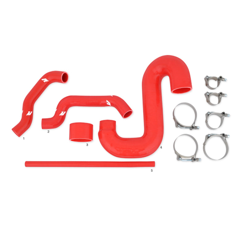 Mishimoto Mishimoto Subaru 02-07 WRX/04-07 STi Top-Mount Intercooler Kit - Powder Coated Black & Red Hoses