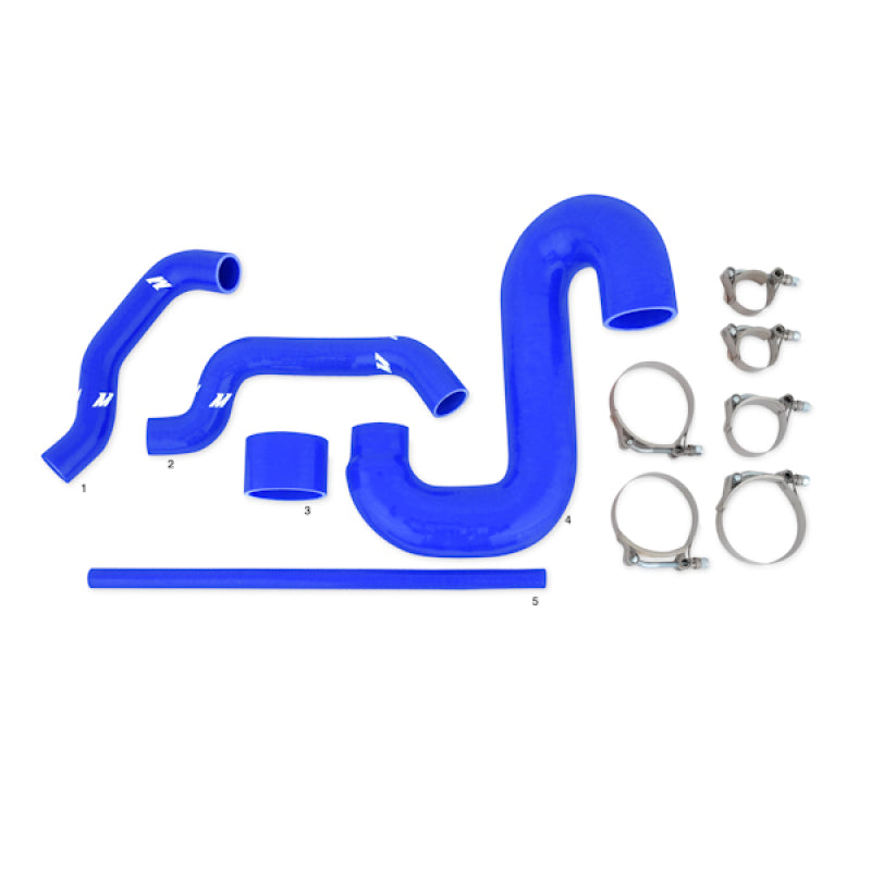 Mishimoto Mishimoto Subaru 02-07 WRX/04-07 STi Top-Mount Intercooler Kit - Powder Coated Silver & Blue Hoses
