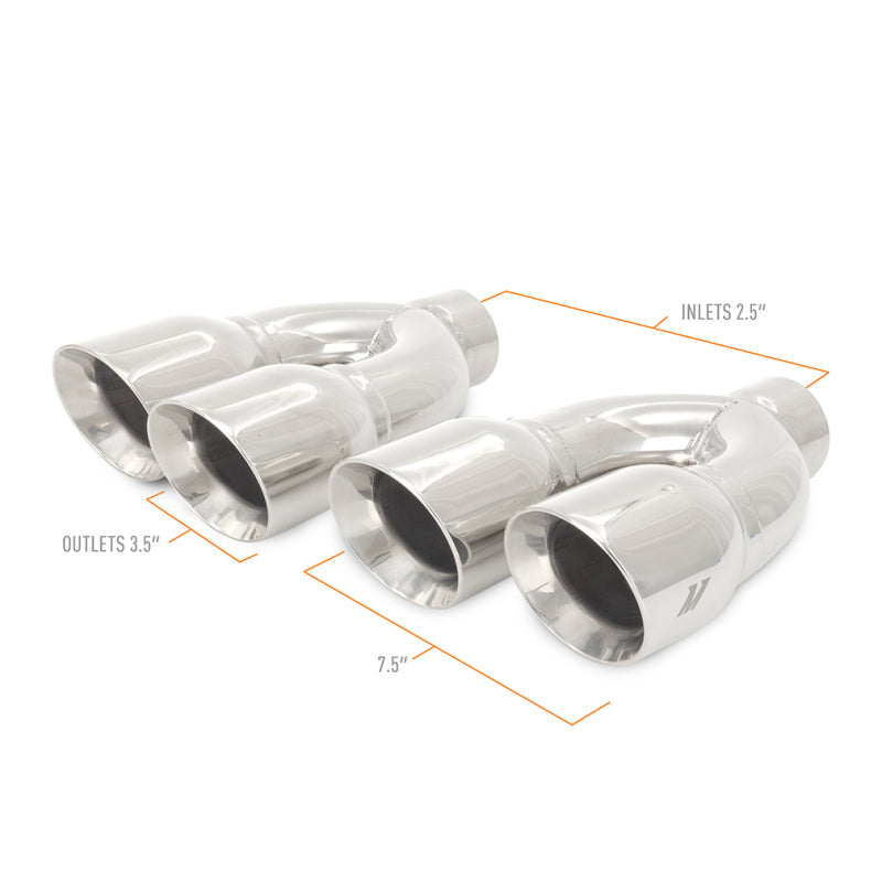 Mishimoto Mishimoto Universal Steel Muffler Tip 2.5in Inlet Dual Y Polished
