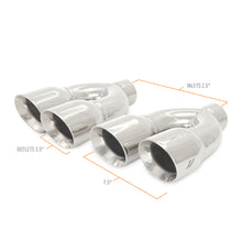 Load image into Gallery viewer, Mishimoto Mishimoto Universal Steel Muffler Tip 2.5in Inlet Dual Y Polished