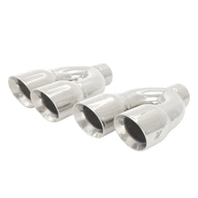 Load image into Gallery viewer, Mishimoto Mishimoto Universal Steel Muffler Tip 2.5in Inlet Dual Y Polished