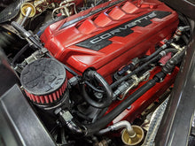 Load image into Gallery viewer, Installed under hood of 2023 Corvette C8 Z06 showing hose routing