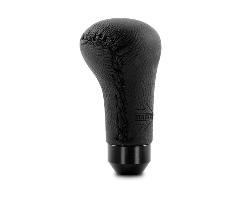 Momo Anatomico Shift Knob - Black Leather, Black Stitching - Black Ops Auto Works