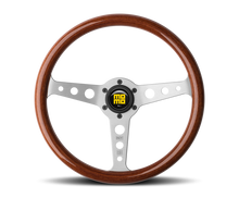 Load image into Gallery viewer, Momo Indy Steering Wheel 350 mm - Magoany Wood/Brshd Spokes - Black Ops Auto Works
