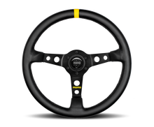 Load image into Gallery viewer, Momo MOD07 Steering Wheel 350 mm -  Black Leather/Black Spokes/1 Stripe - Black Ops Auto Works