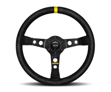 Load image into Gallery viewer, Momo MOD07 Steering Wheel 350 mm -  Black Suede/Black Spokes/1 Stripe - Black Ops Auto Works