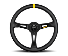 Load image into Gallery viewer, Momo MOD08 Steering Wheel 350 mm -  Black Leather/Black Spokes/1 Stripe - Black Ops Auto Works