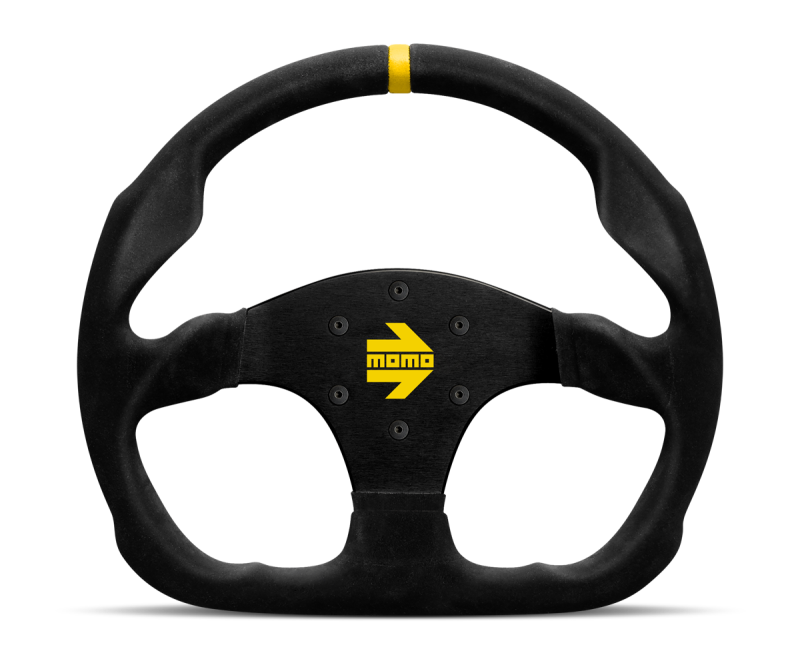 Momo MOD30 Steering Wheel 320 mm -  Black Suede/Black Spokes/1 Stripe - Black Ops Auto Works
