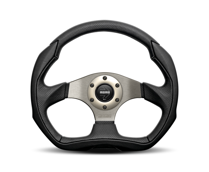 Momo Eagle Steering Wheel 350 mm - Black Leather/Anth Spokes - MOMO EAG35BK0S