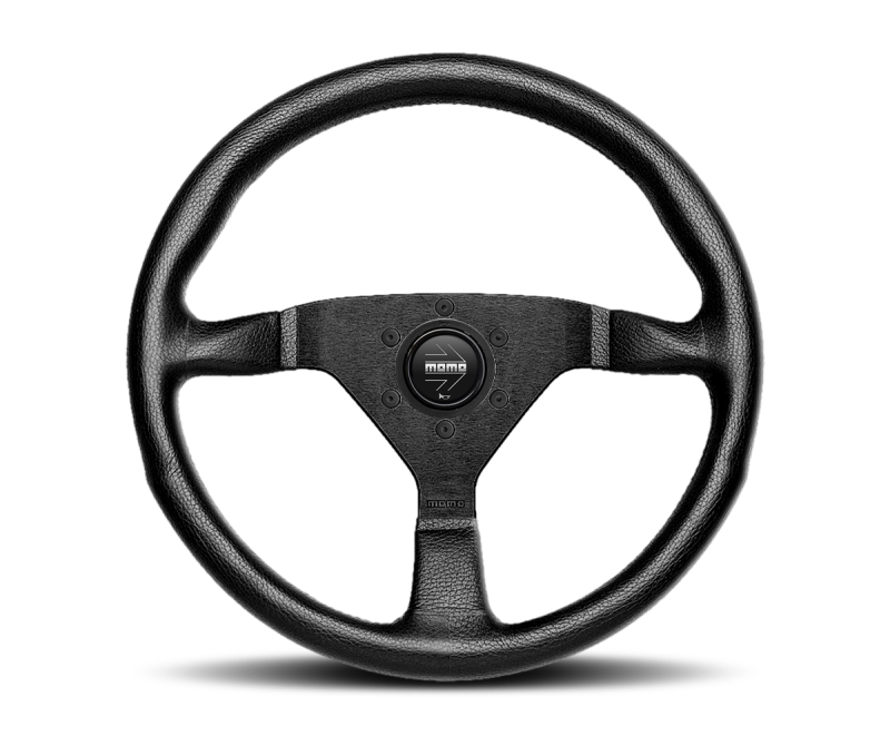Momo Montecarlo Steering Wheel 350 mm - Black Leather/Red Stitch/Black Spokes - Black Ops Auto Works