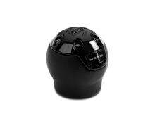 Load image into Gallery viewer, Momo Nero Shift Knob - Black Leather, Black Chrome Insert, with Reverse Lockout - Black Ops Auto Works