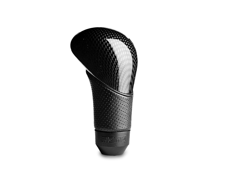 Momo Shadow Shift Knob - Black Airleather, Carbon Effect Insert - Black Ops Auto Works