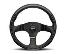 Load image into Gallery viewer, Momo Team Steering Wheel 300 mm - 4 Black Leather/Black Spokes - Black Ops Auto Works