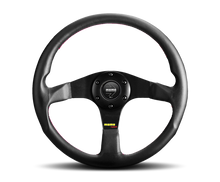Load image into Gallery viewer, Momo Tuner Steering Wheel 350 mm - Black Leather/Red Stitch/Black Spokes - Black Ops Auto Works