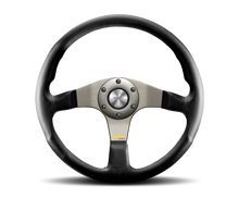 Load image into Gallery viewer, Momo Tuner Steering Wheel 350 mm - Black Leather/Red Stitch/Black Spokes - Black Ops Auto Works