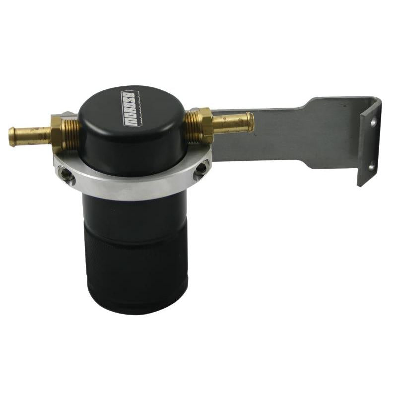 MOR85603-Moroso 08-14 Cadillac CTS-V Air/Oil Separator Catch Can - Small Body - Billet Aluminum -Black Finish-Oil Catch Cans-Moroso
