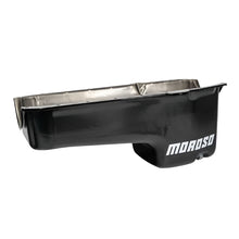 Load image into Gallery viewer, Moroso 1986+ Chevrolet SBC (w/Passenger Side Dipstick) Wet Sump 6qt 8.25in Steel Oil Pan - Black