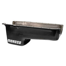 Load image into Gallery viewer, Moroso 1986+ Chevrolet SBC (w/Passenger Side Dipstick) Wet Sump 6qt 8.25in Steel Oil Pan - Black