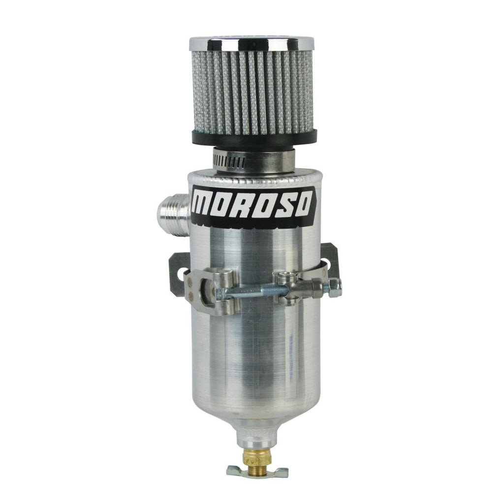 Moroso Breather Tank/Catch Can -12An Male Fitting - Aluminum - Black Ops Auto Works