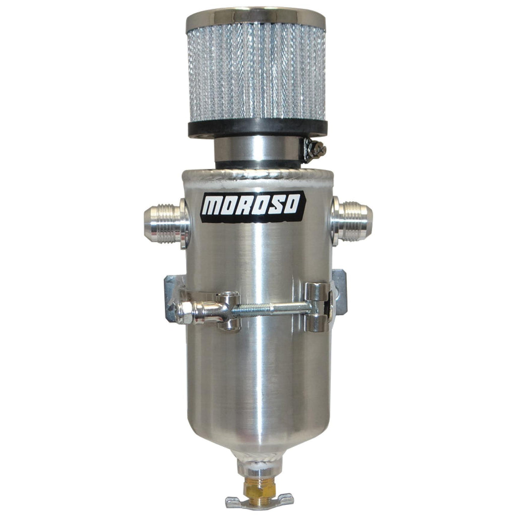 Moroso Breather Tank/Catch Can - Two -10An Male Fittings - Aluminum - Black Ops Auto Works