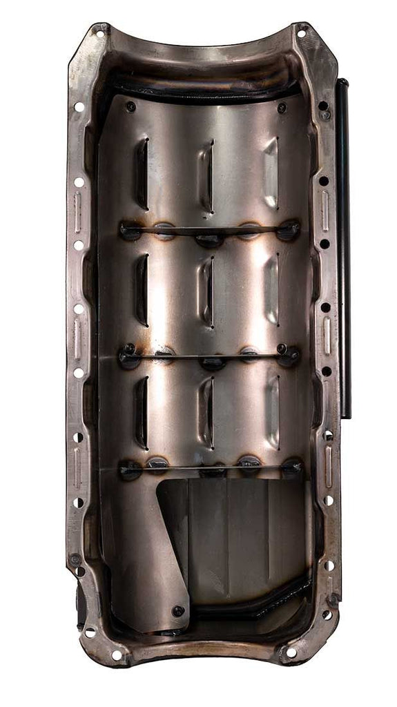 Moroso Chevrolet Big Block Mark IV Drag Race Baffled Power Pouch Wet Sump 6-7qt 8in Steel Oil Pan