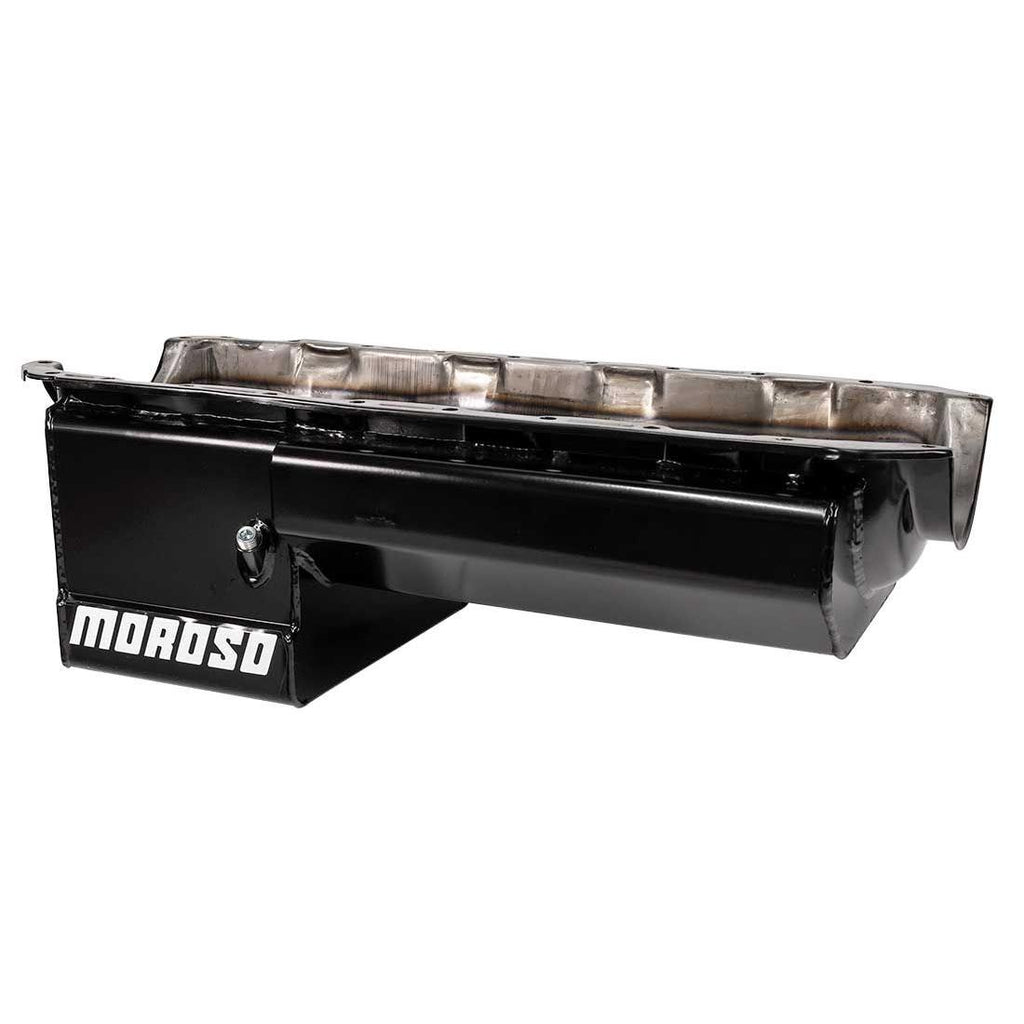 Moroso Chevrolet Big Block Mark IV Drag Race Baffled Power Pouch Wet Sump 6-7qt 8in Steel Oil Pan