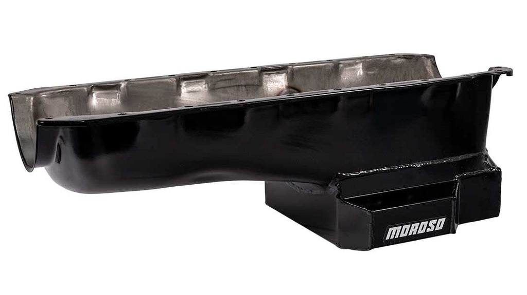 MOROSO Oil Pan, Steel, Black Powder Coat, Street Performance, Deep Sump. 