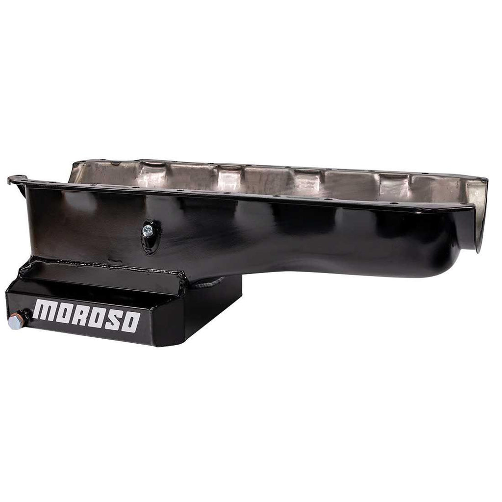 MOROSO Oil Pan, Steel, Black Powder Coat, Street Performance, Deep Sump. 
