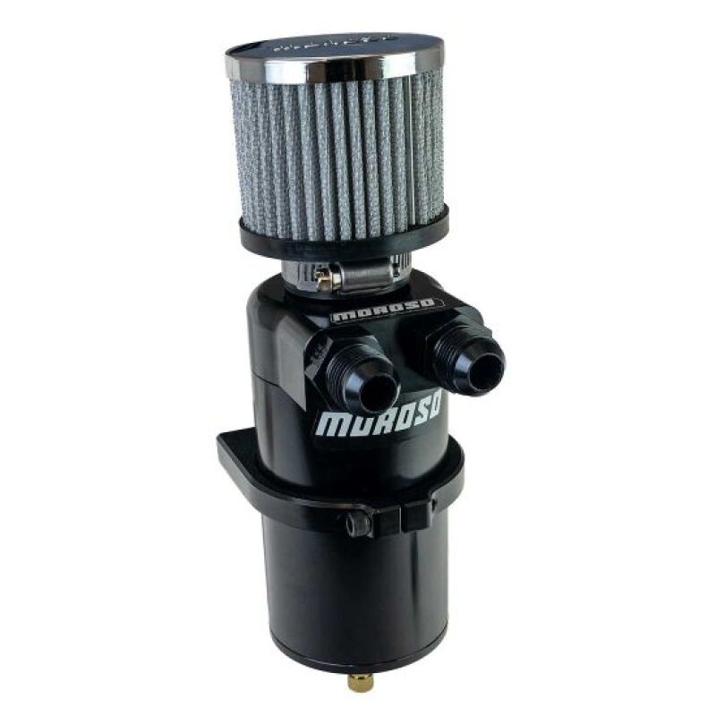 Moroso Dual Inlet -10AN Billet Breather Tank Catch Can - Black Moroso MOR85415