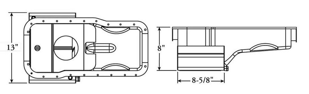 Moroso Ford 289-302 Kicked Out Wet Sump 7qt 8in Steel Oil Pan