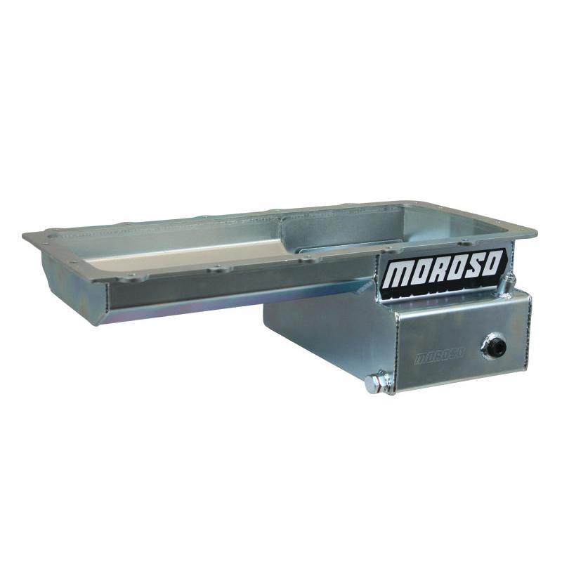 MOR20573-Moroso Ford 5.0 Coyote (w/Front Sump) Road Race Baffled Wet Sump 7qt 6.25in Steel Oil Pan-Oil Pans-Moroso