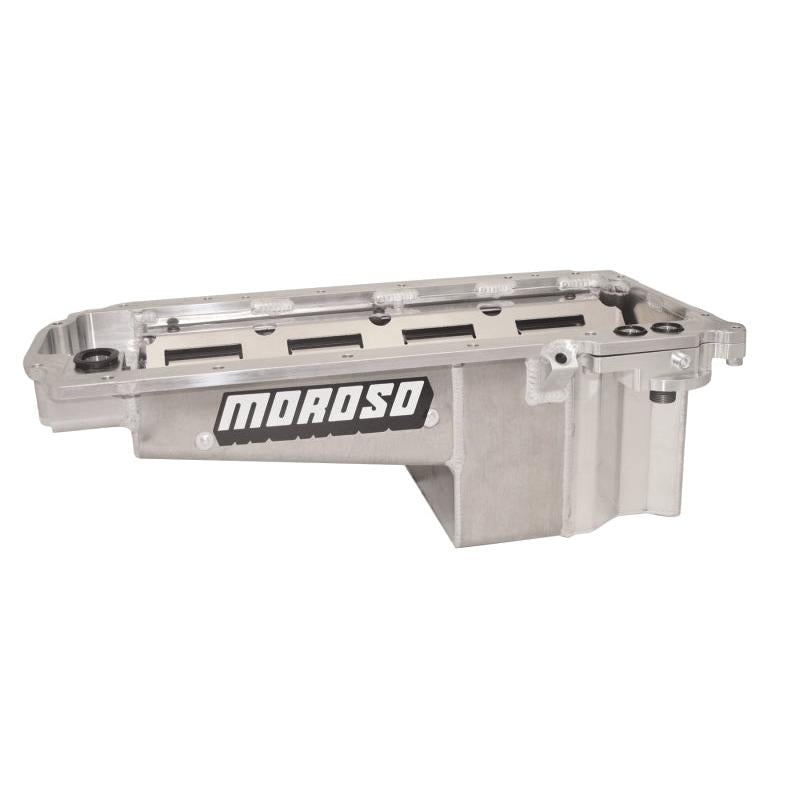 Moroso GM LT/16-Up COPO Camaro (w/Rear Sump) Drag Race Baffled Wet Sump 7qt 7.5in Aluminum Oil Pan-Oil Pans-Moroso