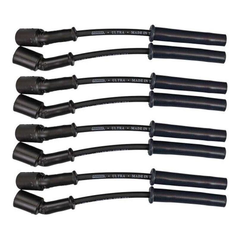 Moroso GM LS 5.7L/6.0L/6.2L/7.0L Ultra 350 8mm Multi-Angle Boot Ignition Spark Plug Wire Set - Black - Moroso 51036