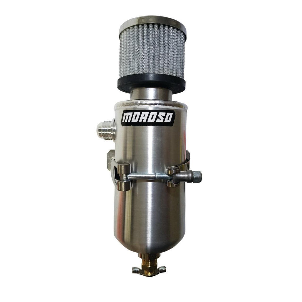 Moroso Breather Tank/Catch Can -10An Male Fitting - Aluminum - Moroso 85459