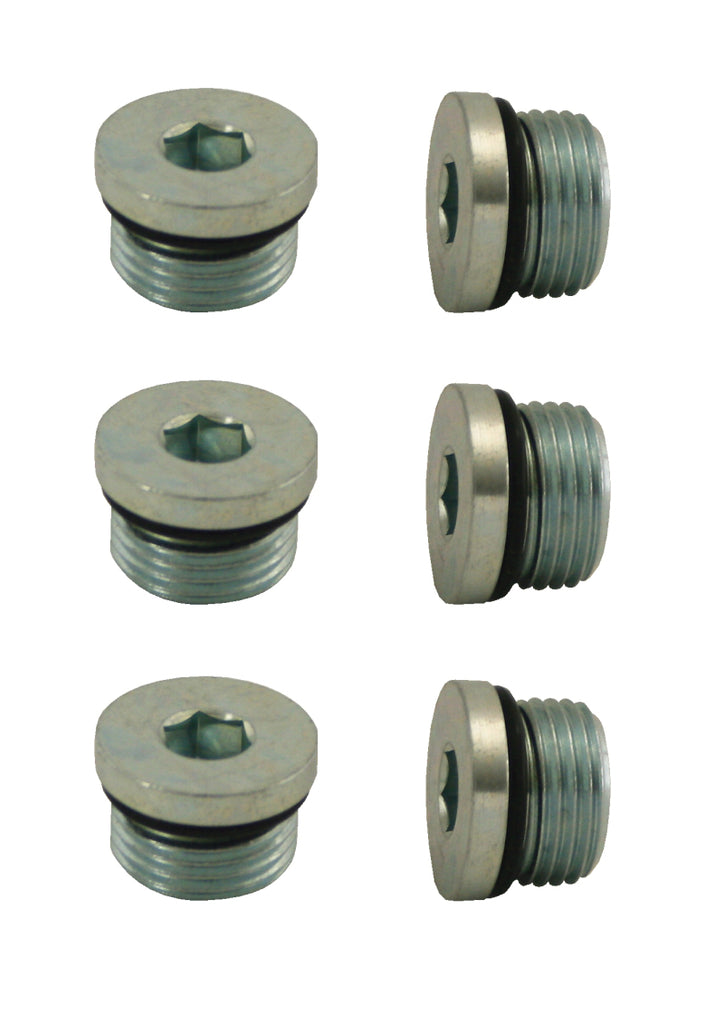Moroso Pipe Plug w/O-Ring -8An 3/4in-16 - Steel - 6 Pack - Moroso 97005