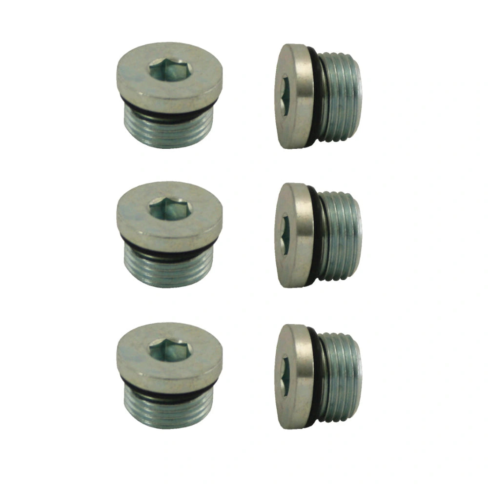 Moroso Pipe Plug w/O-Ring -8An 3/4in-16 - Steel - 6 Pack - Moroso 97005